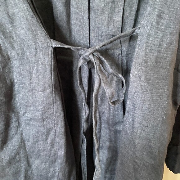 NWOT Hammock & Vine Navy Embroidered Linen Tunic/Dress Women’s 12 - Picture 10 of 13